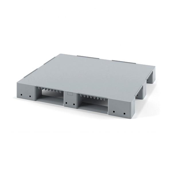 Поддон сплошной пластиковый Plast 1200x1000x150 на 3-х полозьях серый